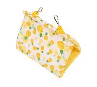 Lit Nid de Perroquet Suspendu avec 2 Crochets pour Animaux de Compagnie Confortables - Polyester Motif Ananas Jaune - 1 unité (Ananas Jaune)