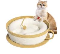 Lit Nid Pour Chat - Panier À Gratter en Corde De Coton Avec Coussin en Peluche, Jolie Maison Pour Animaux De Compagnie D'intérieur Pour Chatons, Chats, Petits Animaux, Endroit De Couchage Confortable,