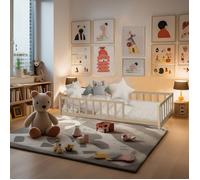 Lit Nino 90x190 + 1 sommier + barrière / Naturel