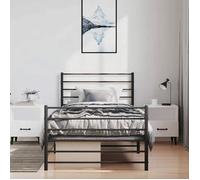 Lit Noir - LEMON - Cadre de lit métal - lit d'appoint, sans matelas, avec pied de lit noir 100x190cm FR1865