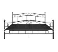 Lit Noir - LEMON - Cadre de lit - sommier à lattes, Noir Métal 180x200 cm FR269