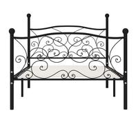 Lit Noir - LEMON - Cadre de lit - sommier à lattes, sans matelas, avec sommier à lattes métal 90x200 cm FR500