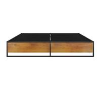 Lit Noir - LEMON - Cadre de lit - sommier à lattes, sans matelas, noir métal 160x200 cm FR6