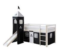 Lit noir mi-haut 90x200 cm avec tour matelas Noir G