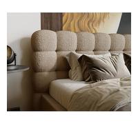 Lit OLINO en Tissu Bouclette avec Coffre (Beige, 160x200)