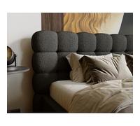 Lit OLINO en Tissu Bouclette avec Coffre (Gris, 160x200)