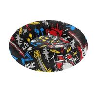 Lit orthopédique antidérapant et moelleux à motif instruments de musique rock pour animaux de compagnie de très petite taille