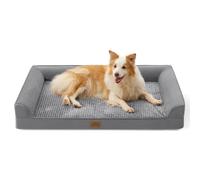 Lit OrthopéDique Cosy Kiss pour TrèS Grands Chiens, Canapé XL pour Grands Chiens, Grand Rembourrage en Mousse De Soutien, Housse ImperméAble Et Fond AntidéRapant, Forme en U, Gris
