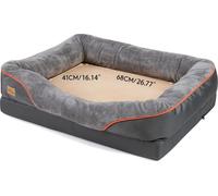 Lit orthopédique pour chien, imperméable, mousse haute densité, gris taille L