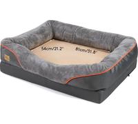 Lit orthopédique pour chien, imperméable, mousse haute densité, gris taille XL