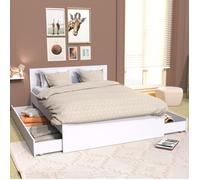 Lit OSLO 140x190 + 2 tiroirs / Blanc