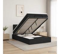 vidaXL Lit Ottoman avec Matelas Noir 120 x 190 cm Tissu, Lit Ottoman Moderne, Rangement Ajustable, Gain de Place, Meuble stylé, Matelas Fonctionnel