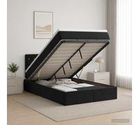 vidaXL Lit Ottoman avec Matelas Noir 120 x 190 cm Velours, Lit Ottomane Moderne, Mobilier Luxe Contemporain, Matelas Mousse Ajustable pour Confort Ultime