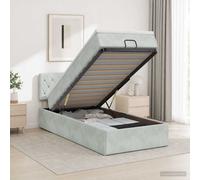 vidaXL Lit Ottoman avec Matelas Noir 120 x 190 cm Velours, Lit Ottomane Moderne, Mobilier Luxe Contemporain, Matelas Mousse Ajustable pour Confort Ultime
