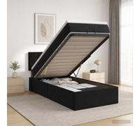 vidaXL Lit Ottoman avec Matelas Gris Clair 90 x 200 cm Velours
