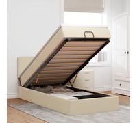 Lit ottoman avec matelas crème 100x200 cm tissu lit lit capitonné vidaXL