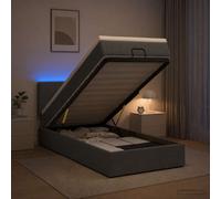 Lit ottoman avec matelas crème 90x200 cm tissu lit lit capitonné vidaXL