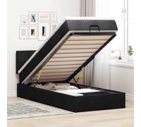 Lit ottoman avec matelas et LED crème 90x200 cm tissu lit rembourré vidaXL