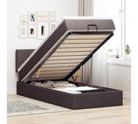 Lit ottoman avec matelas gris clair 100x200 cm tissu lit lit capitonné vidaXL