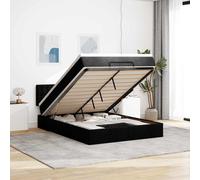 Vidaxl Lit Ottoman Avec Matelas Noir 90x200 Cm Tissu Noir