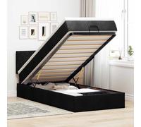 Lit ottoman avec matelas gris clair 100x200 cm tissu lit lit capitonné vidaXL