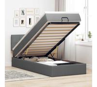 Lit ottoman avec matelas gris clair 100x200 cm tissu lit lit capitonné vidaXL