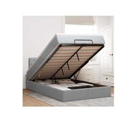 Lit ottoman avec matelas gris clair 120x200 cm tissu 3311532