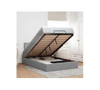 Vidaxl Lit Ottoman Avec Matelas Gris Clair 120x200 Cm Tissu Gris