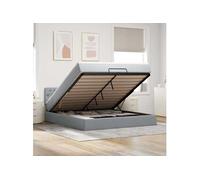 Lit ottoman avec matelas gris clair 160x200 cm tissu lit lit capitonné vidaXL