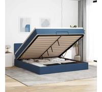 Lit ottoman avec matelas gris clair 160x200 cm tissu lit lit capitonné vidaXL