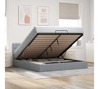 Lit ottoman avec matelas gris clair 160x200 cm tissu lit lit capitonné vidaXL