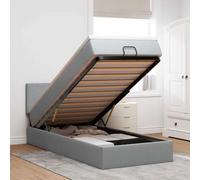 Lit ottoman avec matelas gris foncé 120x190 cm tissu lit lit capitonné vidaXL