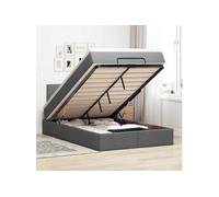 Vidaxl Lit Ottoman Avec Matelas Gris Foncé 120x200 Cm Tissu Gris