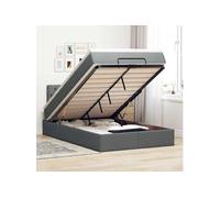 Vidaxl Lit Ottoman Avec Matelas Gris Foncé 120x200 Cm Tissu Gris