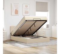 Lit ottoman avec matelas gris foncé 140x190 cm tissu lit lit capitonné vidaXL