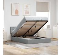 Lit ottoman avec matelas gris foncé 140x190 cm tissu lit lit capitonné vidaXL