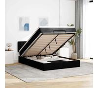 Lit ottoman avec matelas gris foncé 140x190 cm tissu lit lit capitonné vidaXL