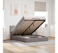 Lit ottoman avec matelas gris foncé 140x190 cm tissu lit lit capitonné vidaXL