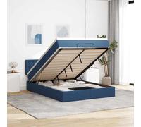 Lit ottoman avec matelas gris foncé 140x190 cm tissu lit lit capitonné vidaXL