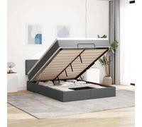 Vidaxl Lit Ottoman Avec Matelas Et Led Gris Foncé 140x200 Cm Tissu Gris