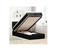 Vidaxl Lit Ottoman Avec Matelas Noir 100x200 Cm Tissu Noir