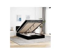 vidaXL Lit ottoman avec matelas et LED noir 140x200 cm tissu