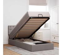 Lit ottoman avec matelas taupe 100x200 cm tissu lit lit capitonné vidaXL