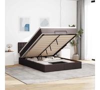 Lit ottoman avec matelas taupe 140x200 cm tissu lit lit capitonné vidaXL