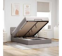 Lit ottoman avec matelas taupe 140x200 cm tissu lit lit capitonné vidaXL