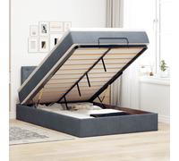 Lit ottoman et matelas et LED vert foncé 120x190cm velours lit rembourré vidaXL