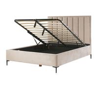 Lit ottoman Velours SEZANNE 160 x 200 cm Taupe