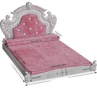 Lit our animaux domestiques, éponge très élastique, housse lavable en velours néerlandais, rose Grand