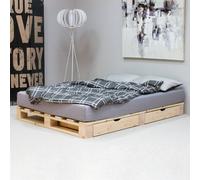 Lit Palette Pin Massif Siméon Bois 140X200