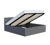 Lit Panama 120x200 + coffre - Sommier inclus Gris